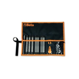 Trousse tournevis porte lame 28 pièces
composition :
1 poignée betagrip
16 lames réversibles (2 plats - 4 cruciformes - 5 allen - 2 torx - 3 torx perce)
9 douilles 1/4" 4-4.5-5-5.5-6-7-8-9-10mm 
2 accessoires : 1 cardan 1/4" - 1 lame porte douille 1/4"
- longueur : 175mm - qualité premium beta depuis 1939