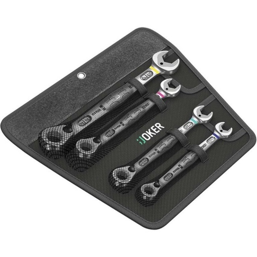 Trousse 4 clés cliquet réversible cote en pouce Joker 7/16-1/2-9/16-3/4"