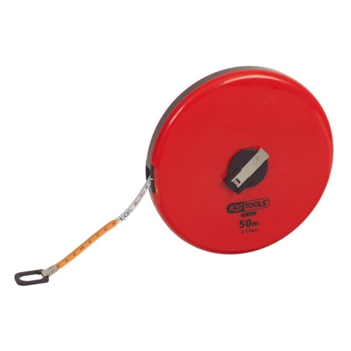 Mesure roulante boîtier rond et ruban fibre de verre, 50 m