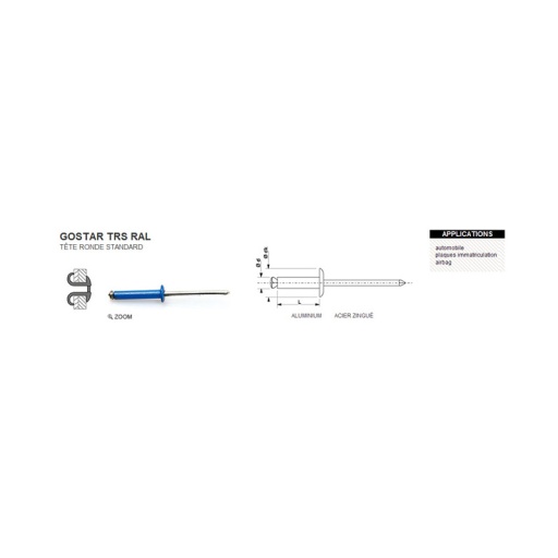 Rivet éclaté trs 4x25 blanc ral9002