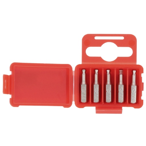 Embouts de vissage 1/4'' 6 pans à tête sphérique 25mm 3,5mm pack de 5