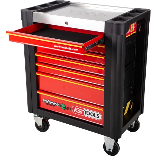 Servante PERFORMANCEplus e10 Chariot d'atelier NOIR/ROUGE avec 7 tiroirs