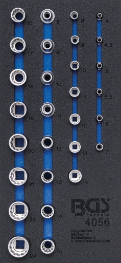 Module de douilles 12 pans 1/4"-1/2" 29 pièces