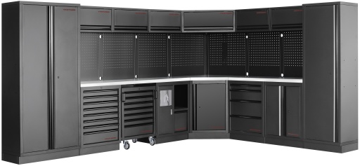 Mobilier d'atelier 8 éléments MOBILIO BLK Acier inoxydable