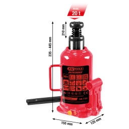 Rallonge de levier (uniquement pour les 2- 20 T)
Leviers embo&icirc;tables
Pour une grande capacit&eacute; de charge
Utilisable dans les endroits exigus
Tr&egrave;s grande stabilit&eacute;
Soupape de surcharge
La technologie Safety Bypass emp&ecirc;che les fuites d&rsquo;huile
Indispensable quotidiennement dans tout atelier
Version &eacute;quip&eacute;e d&rsquo;une poign&eacute;e de transport &agrave; partir de 15&nbsp;t
Construction massive en acier
