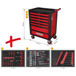 Composition de modules idéale pour usage universel
rangement ordonné des outils grâce aux emplacements précis
Construction très robuste en acier épaisseur 0,9 mm - rigide
Très grande stabilité
Parois latérales avec perçages pour accrocher divers accessoires
Système de verrouillage individuel des tiroirs afin d’éviter toute ouverture intempestive
Système de fermeture centralisée par serrure
Glissière à roulements à billes
rebords des angles en polyuréthane
Ouverture 90% des tiroirs
Plan de travail en ABS avec espace de rangement
Poignée latérale en acier
Deux roues fixes Ø 125 mm
avec 2 roues directionnelles Ø 125 mm avec frein de roulement et de rotation
Poignées de tiroir pleine largeur
thermolaqué électrostatiquement