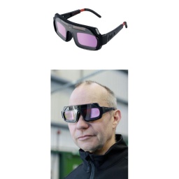 Lunettes de soudage à assombrissement automatique à énergie solaire, conçues pour passer automatiquement de l'état clair à l'état sombre lorsque la source lumineuse est suffisamment forte, afin de protéger les yeux de l'utilisateur, avant de revenir à l'état clair lorsque le soudage s'arrête. 
Idéales pour le soudage au gaz, le brasage et le découpage, elles offrent également une protection contre les rayons ultraviolets et infrarouges (DIN16).

Convient pour le soudage au gaz, le brasage et le découpage.
État sombre : DIN 11. Temps de passage de sombre à clair : 0,2 - 0,6 sec. Temps de passage de clair à sombre : 1/10 000 sec. État clair : DIN 3.
Offre également une protection contre les UV et les IR : DIN 16.
Champ de vision : 2 x 50 x 35 mm.
Alimentation : Pile solaire 3 V CR929. Conforme CE