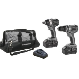 Pack Visseuse A Choc+Perceuse Percu 60+Grand Sac+Chargeur Rapide+2 Batteries 5ah
Composé de: 
- 1 visseuse à choc 20V réf. 50507 
- 1 perceuse visseuse à percussion brushless 20V 60Nm réf. 50504 
- 1 sac porte-outils textile 52,8L réf. 50800 
- 1 chargeur rapide 3,5A réf. 50519 
- 2 batteries Li-ion 20V 5Ah réf. 50517