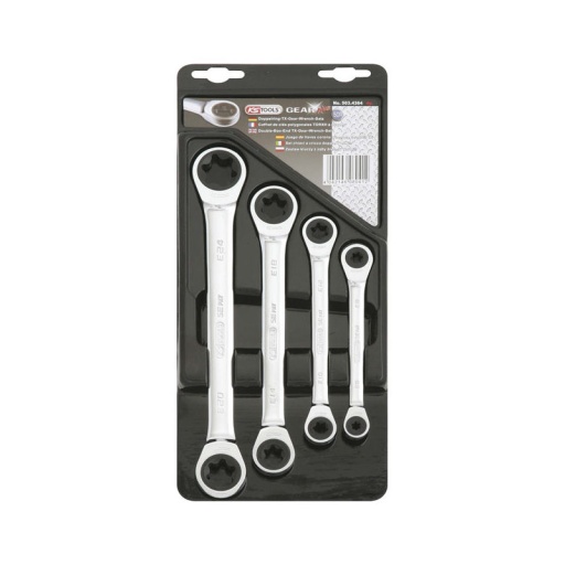 Jeux de 4 clés polygonales à cliquet torx femelle