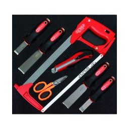 Module sciage pour servante d'atelier ks tools (2/3 tiroir dakar - pearl)
- 1 monture de scie
- 1 cutter 18mm - 1 ciseau universel
- jeu de 4 grattoirs