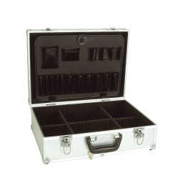 Valise de rangement alu
coins renforces
livree avec separations intérieures modulables
fermeture a cle
dim : 457x330x155 mm 