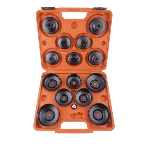 Coffret 13 douilles à filtres à huile multimarque + adaptateur 1/2" à 3/8"