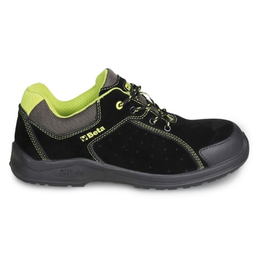 Chaussure basse type tennis aérée en croûte de velours avec couvre-embout anti-abrasion