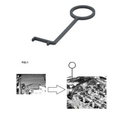 Permet d'évaluer la tension et l'état de la courroie de distribution sur les moteurs de 1.0 L et 1.2 L à courroie en bain d'huile Citroën, Peugeot et Vauxhall/Opel avant le démontage du moteur. Conçu pour être utilisé en ouvrant le bouchon de remplissage d'huile.

Testeur de tension de courroie de distribution utilisé pour vérifier que l'étirement n'est pas excessif.
À utiliser sur les véhicules du groupe PSA, notamment : Modèles Citroën, Peugeot, DS et Vauxhall/Opel.
Les applications moteurs comprennent : Moteurs 3 cylindres EB0 1.0 L et EB2 1.2 L à courroie en bain d'huile.
Utilisé pour vérifier la tension et l'état de la courroie avant le démontage du moteur et le remplacement de la courroie.
Pour le remplacement de la courroie, utiliser le kit de calage moteur Laser, référence 6200.