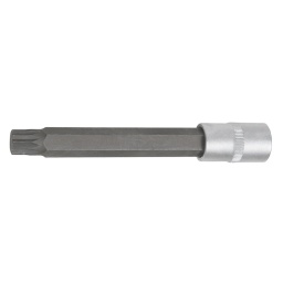 Carré d'entraînement intérieur selon DIN 3120 / ISO 1174-1 avec encoche pour verrouillage par bille 
Version longue 
Embout en acier nickelé 
Finition chromée satinée 
Chrome Vanadium 

