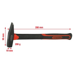 Selon DIN 1041
Avec manche en fibre de verre
Version forgée
Bords durcis par induction
Bord de tête et surface de frappe polis
Bords arrondis
Tête thermolaquée
Tête de marteau en acier haute résistance