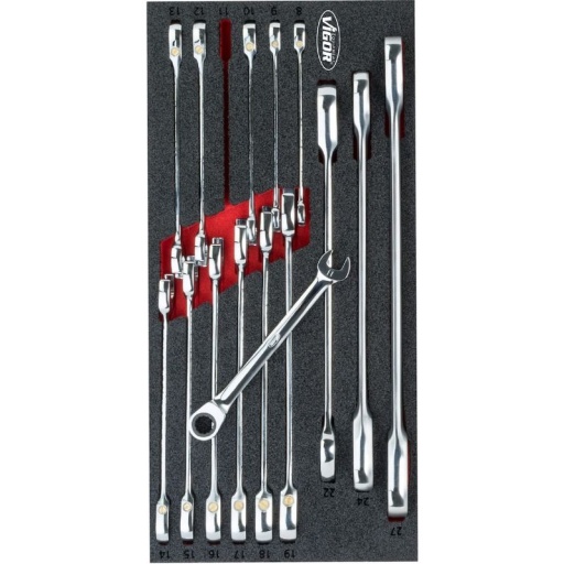 Module clés mixte cliquet droite  15 pièces 