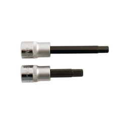Jeu d'embouts en BTR 7mm - 2 pcs Embout en BTR court et long en 7mm - 3/8" - pour étriers de frein. Ce jeu est intéressant lorsqu'un embout en taille standard ne passe pas.  Les douilles sont fabriquées en Chrome Vanadium et les embouts en Acier S2 Longueur 65mm et 92mm  Outil essentiel pour l'entretien des freins Applications : BMW3/5  avec chassis E36 | Ford Mondeo | Fiesta | Alfa Romeo | Opel | Volkswagen | SAAB | Chrysler | BMW Mini etc.