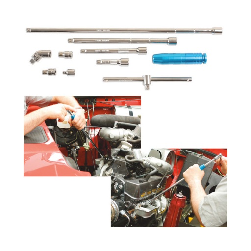 Jeu de rallonge 3/8 75-150-250-460mm avec accessoires