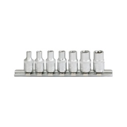 Jeu de douilles ultimate torx
- torxe
- carré d'entrainement intérieur selon din 3120 / iso 1174
avec encoche pour verrouillage par bille
- finition chromée satinee
- chrome vanadium
- comprend un rail de rangement
e4 - e5 - e6 - e7 - e8 - e10 - e11