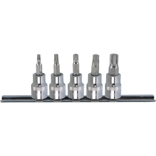 Rail de douilles tournevis CHROMEplus 3/8'' XZN 5 pcs M4-M10