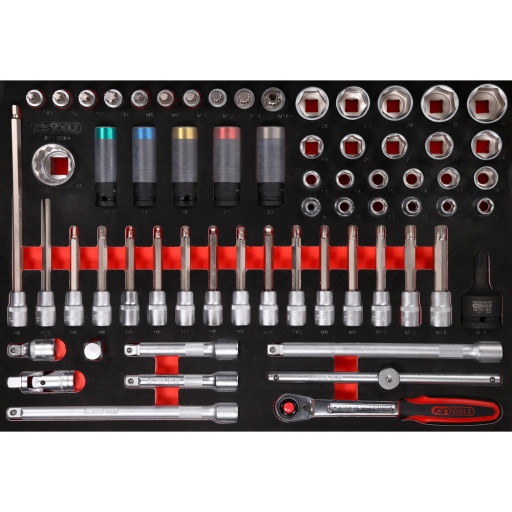 Module douilles tournevis 1/2''  dans module en mousse 64&nbsp;pcs
