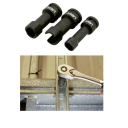 Douilles longues &agrave; carr&eacute; de 1/2" pour rails en U - 3 pi&egrave;ces
Jeu de 3 pi&egrave;ces de douilles longues &agrave; carr&eacute; de 1/2", con&ccedil;u pour &ecirc;tre utilis&eacute; avec les rails de type Unistrut. 
Ces douilles &agrave; paroi mince pr&eacute;sentent deux c&ocirc;t&eacute;s plats, ce qui leur permet de s'ins&eacute;rer parfaitement dans le rail fendu de l'armature m&eacute;tallique. 
Id&eacute;ales pour les t&acirc;ches r&eacute;p&eacute;titives et les installations, elles sont adapt&eacute;es &agrave; une utilisation par les constructeurs, les ouvriers du b&acirc;timent, les &eacute;lectriciens, les plombiers, les installateurs de plafonds et les ing&eacute;nieurs CVC. Des pi&egrave;ces individuelles reconnues d&eacute;sormais r&eacute;unies dans un ensemble pratique.

Douilles longues pour boulons de fixation de rails de type Unistrut.
Tailles : 13, 17 et 19 mm &agrave; 6 pans x carr&eacute; de 1/2" ; longueur : 72 mm. Douille longue adapt&eacute;e &agrave; la longueur du goujon et &agrave; la profondeur du rail.
En chrome-molybd&egrave;ne &agrave; fini phosphate noir.
Douille pour acc&egrave;s difficile, id&eacute;ale pour travailler sur les rails fendus et les charpentes m&eacute;talliques.
Toutes les tailles sont disponibles individuellement, voir les r&eacute;f&eacute;rences Laser 7699 (17 mm), 8019 (19 mm) et 8695 (13 mm).