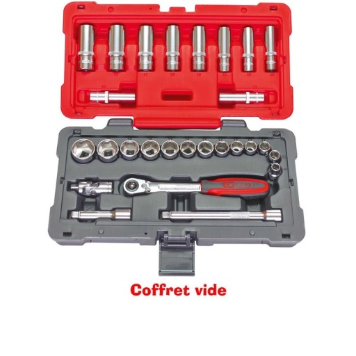 Coffret de rangement de douille 3/8