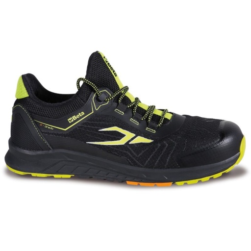 Chaussure basse 0-Gravity jaune en tissu mesh avec inserts en TPU Support de stabilité talon, col "slip on" élastifié