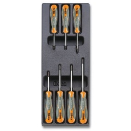 Module tournevis torx 7 pièces
- composition:
t6-t7-t8-t9-t10-t15-t20
- plateau thermoformé rigide 
- 1/4 de tiroir
- 367x147mm - qualité premium beta depuis 1939