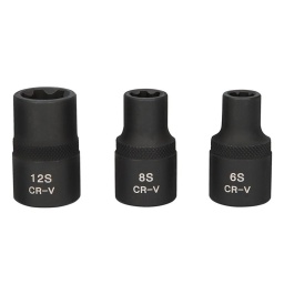 Jeu de douilles à chocs RIBE® femelle pour culasse
6S - 8S - 12S mm
Pour Nissan, Renault, Toyota
Utilisation : embrayages, culasses, fixations d'arbres d'équilibrage