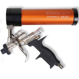 Pistolet à silicone monocomposant
Pistolet pneumatique pour l’extrusion et la pulvérisation de produits scellants monocomposants, cartouches à base polymère et polyuréthane, produits de protection et d’insonorisation
- Utilisable avec cartouches en plastique de 310 ml ; branchement à pression
- Fourni avec kit buses d’extrusion, pour la réalisation de cordons de géométrie différente
- La pulvérisation et la quantité de produit pulvérisé peuvent être facilement réglées, et permettent d’obtenir des surfaces plus ou moins gaufrées et des cordons de différentes largeurs et épaisseurs