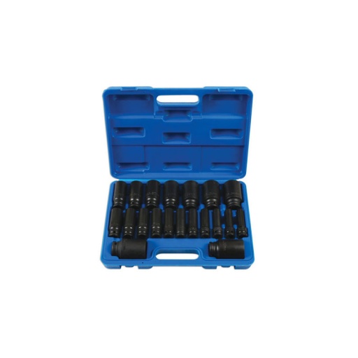Coffret douilles choc longues 20 pièces 10 a 38mm 