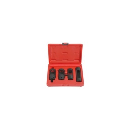 Coffret douilles d'extraction pour injecteur
- pour le montage et le démontage des injecteurs
- carré d'entrainement intérieur selon din 3120 / iso 1174 avec encoche pour verrouillage par bille
- brunie
- coffret de rangement
utilisation : man. mercedes benz . opel. fiat. volkswagen.
ford. nissan. et
1 douille 28mm 12 pans l78mm  voyager.jeep.frontera.discovery
1 douille 27mm fiat.ford.vw.mercedes
1 douille 22mm 2 découpes l80mm maverick.terrano.corse.isuzu
1 douille 22mm 6 pans l110mm 