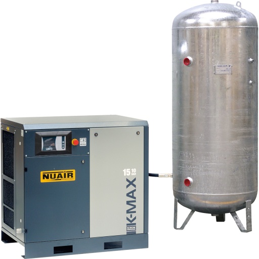 Compresseur à vis 15 kW 10 bar cuve galvanisée 500 L K-MAX