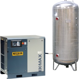 Compresseur à vis 15 kW 10 bar cuve galvanisée 500 L K-MAX 15/10/500VG 
IR-C-3
Compresseur à vis à entrainement direct 15 kW 10 bar, équipé d'un moteur électrique haute performance IE3 et d'un contrôleur électronique de dernière génération LOGIN. Livré avec un réservoir d'air vertical 500 litres galvanisé.
Débit réel (m³/h)	123
TS max (°C)	120
TS min (°C)	-10
Puissance sonore (dB (A))	68
Volume du réservoir (L)	500
Puissance (kW)	15
Puissance (CV)	20