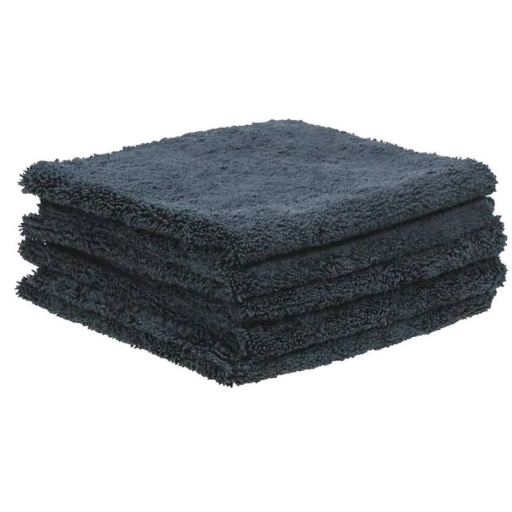 Microfibre 380g/m² 400x400mm noire sans ourlet spécial auto - lot de 5pc