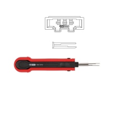 Extracteur de cosses pour connecteurs plats
- pour fabricant amm tyco jt. amm tyco jpt asy
- pour largeur de connecteur 2.8 mm - extraction suivant le principe 3
- capot de protection de lame
- pointe en acier
utilisation : volkswagen. audi. seat. ©koda. etc.