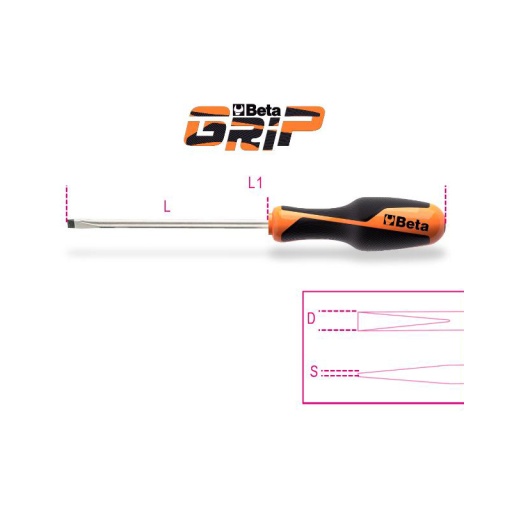 Tournevis plat lame fraisée betagrip 2.5 x 60mm 