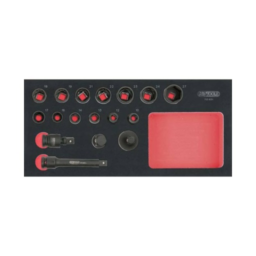 Module douilles chocs 1/2" 17 pièces
