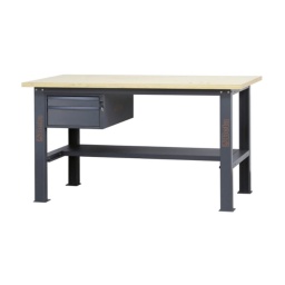 Etabli d'une longueur de 1,6 m avec plan de travail en bois et 2 tiroirs
Principales caractéristiques :
- Plan de travail (1600 x 750 mm) en bois contreplaqué stratifié de 38 mm d'épaisseur
- 2 tiroirs (367x588 mm) montés sur glissières à billes de précision :
1 tiroir d'une hauteur de 70 mm.
1 tiroir d'une hauteur de 140 mm.
- Fonds de tiroirs protégés par un tapis en néoprène
- Chaque tiroir peut accueillir jusqu'à 4 modules d'outillage BETA
- Serrure centralisée frontale
- Structure en acier avec 4 pieds
- Prédisposition pour l'installation d'un étau (1599F/150 ou 1599GI/150, vendus séparément)
- Demi-étagère inférieure de rangement, 1288x335 mm ; épaisseur : 40 mm
- Prévu pour la fixation au sol
- Capacité de charge statique : 1000 kg uniformément répartis

Les accessoires suivants peuvent être ajoutés :
- Panneau latéral perforé C58PFL
- Bord antichute, 1 600 mm, C58BAC 1.6
-82 kg
1.600x750x904 mm