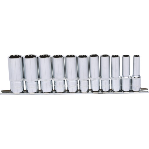 Jeu de douilles CHROMEplus 3/8'' 12 pans longues 11 pcs 8-19 mm