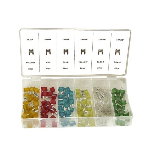 Assortiment de 120 mini fusibles enfichables