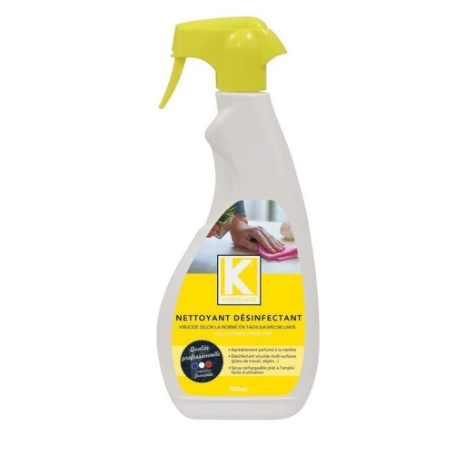 Désinfectant et nettoyant multi-surfaces virucide parfum menthe - flacon spray de 750ml