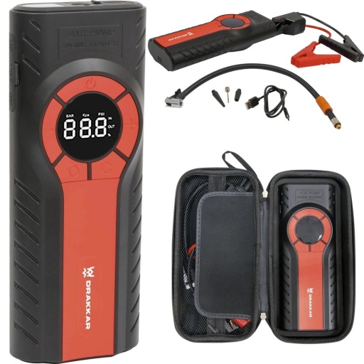 Booster 12V 1200A avec power bank 12000mAh et gonfleur