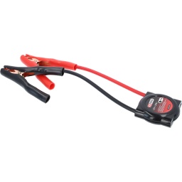 Abaisse constamment les pics de tension pour &eacute;viter tout dommage sur les circuits &eacute;lectroniques
Emp&ecirc;che tout dommage &eacute;lectrique pendant la charge de la batterie ou lors de travaux de soudure
Charge maximale 200 A (8/20 &micro;s)
Munie d'un disjoncteur
Signal sonore et visuel lors de pics de tension
Protection des polarit&eacute;s
Le branchement sur la batterie se fait &agrave; l'aide de deux pinces crocodiles isol&eacute;es
Version renforc&eacute;e pour l'atelier
