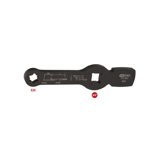 Clé à chocs TORX E 3/4'' avec 2 surfaces d'impact E20
