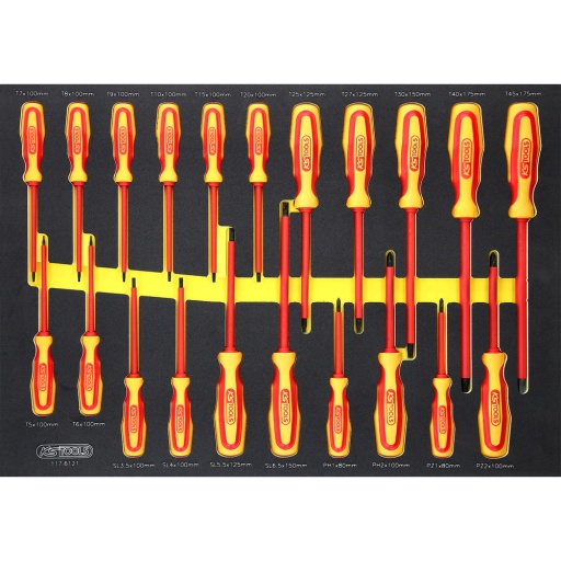 Jeu de tournevis ERGOTORQUE VDE dans une garniture en mousse 21&nbsp;pcs