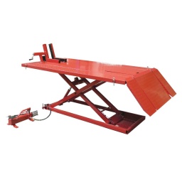 Lifting table for 2 and 4-wheelers (motorbike, quad, lawnmower, ride-on mower, etc.)
Lifting table with table extension, manual and pneumatic pump.
Extension: 1950x254mm Platform: 1950x964mm
