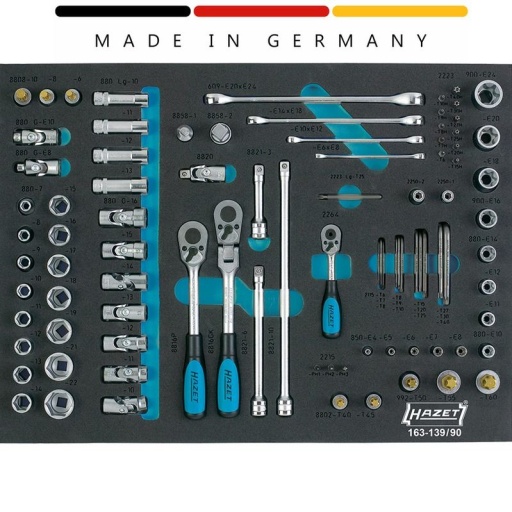 Module douilles 1/4-3/8 et cliquet 90 pièces (spécifique torx mâle et femelle)